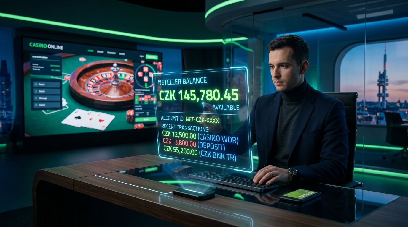 Holografické rozhraní Neteller peněženky v moderním technologickém prostředí s tematikou online kasina
