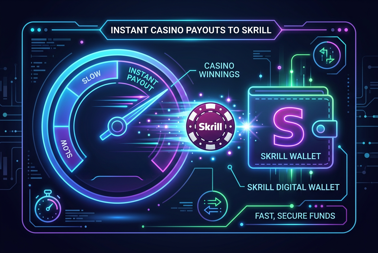 Infografika znázorňující rychlost výběru z kasina na Skrill